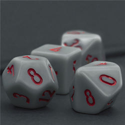 Grey Homage 7-Dice Set w/Red Numbers Minimalist (Online Only)