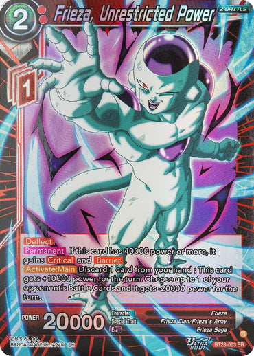 Frieza, Unrestricted Power (BT28-003) [Prismatic Clash] (ONLINE ORDER ONLY)