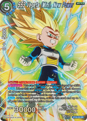 SS3 Vegeta (Mini), New Power (BT28-034) [Prismatic Clash] (ONLINE ORDER ONLY)