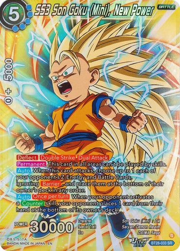 SS3 Son Goku (Mini), New Power (BT28-033) [Prismatic Clash] (ONLINE ORDER ONLY)