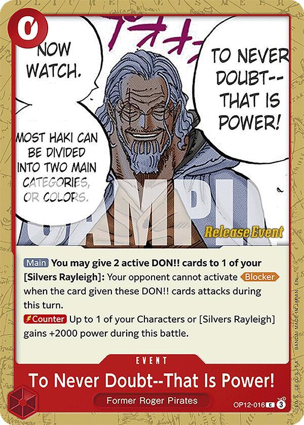 To Never Doubt--That Is Power! [Legacy of the Master Release Event Cards] (ONLINE ORDER ONLY)