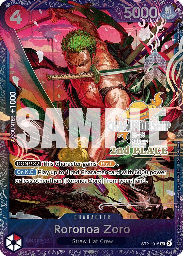 Roronoa Zoro (CS 25-26 2nd Place) [One Piece Promotion Cards] (ONLINE ORDER ONLY)
