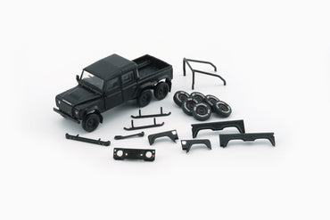 BM Creations 2016 Land Rover Defender 110 Pick Up 6x6 Off Road Matte Blk RHD 1:64 64B0339 (ONLINE ORDER ONLY)
