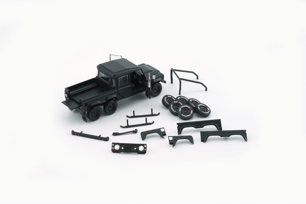 BM Creations 2016 Land Rover Defender 110 Pick Up 6x6 Off Road Matte Blk RHD 1:64 64B0339 (ONLINE ORDER ONLY)
