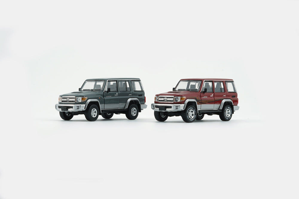 BM Creations Toyota Land Cruiser LC76 Dark Red / Dark Grey - RHD 1:64 (ONLINE ORDER ONLY)