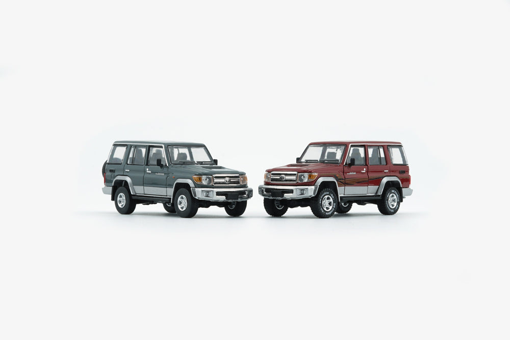 BM Creations Toyota Land Cruiser LC76 Dark Red / Dark Grey - RHD 1:64 (ONLINE ORDER ONLY)