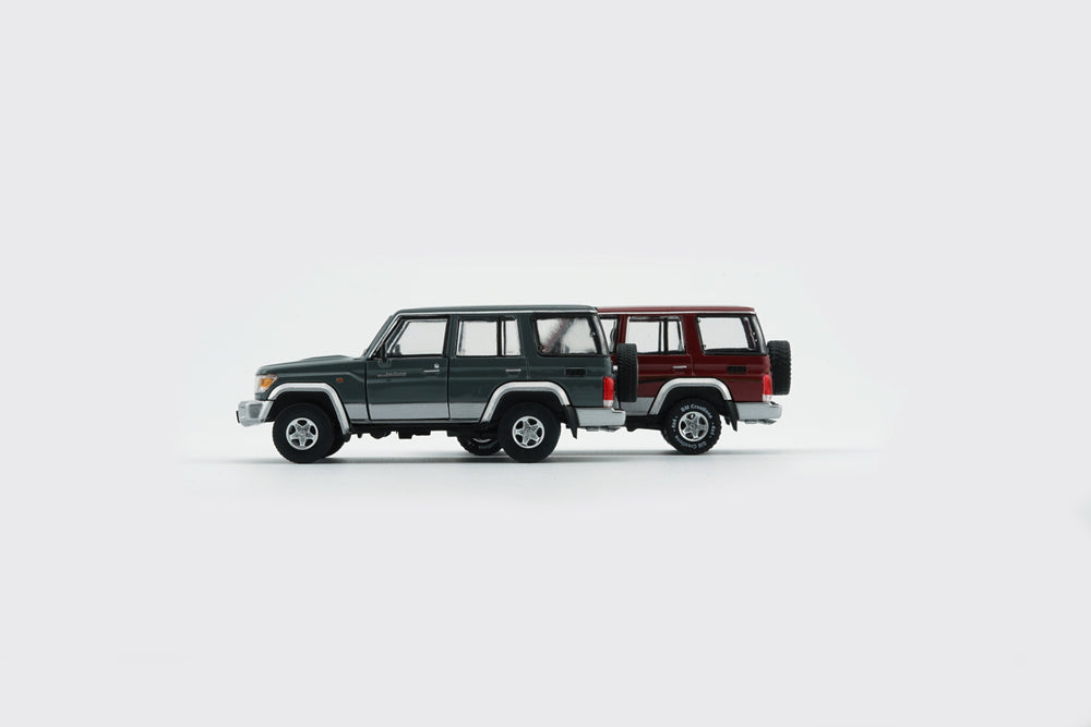 BM Creations Toyota Land Cruiser LC76 Dark Red / Dark Grey - RHD 1:64 (ONLINE ORDER ONLY)