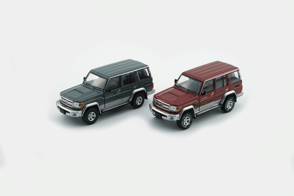BM Creations Toyota Land Cruiser LC76 Dark Red / Dark Grey - RHD 1:64 (ONLINE ORDER ONLY)