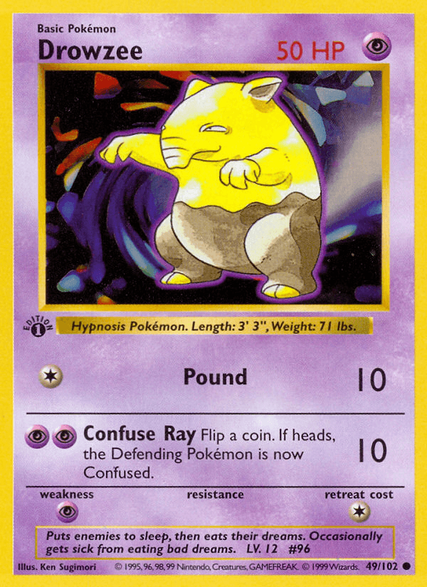 Drowzee (49/102) (Shadowless) [Base Set 1st Edition] (Online Only)