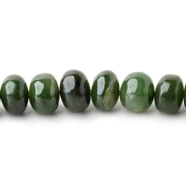 6.5-10mm Nephrite Jade Plain Rondelle Beads 18 inch 83 pieces (ONLINE ORDER ONLY)