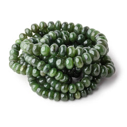 6.5-10mm Nephrite Jade Plain Rondelle Beads 18 inch 83 pieces (ONLINE ORDER ONLY)