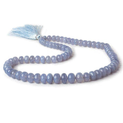 6.5-10mm Turkish Blue Chalcedony plain rondelle beads 16 inch 75 pieces AA (ONLINE ORDER ONLY)