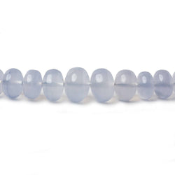 6.5-10mm Turkish Blue Chalcedony plain rondelle beads 16 inch 75 pieces AA (ONLINE ORDER ONLY)