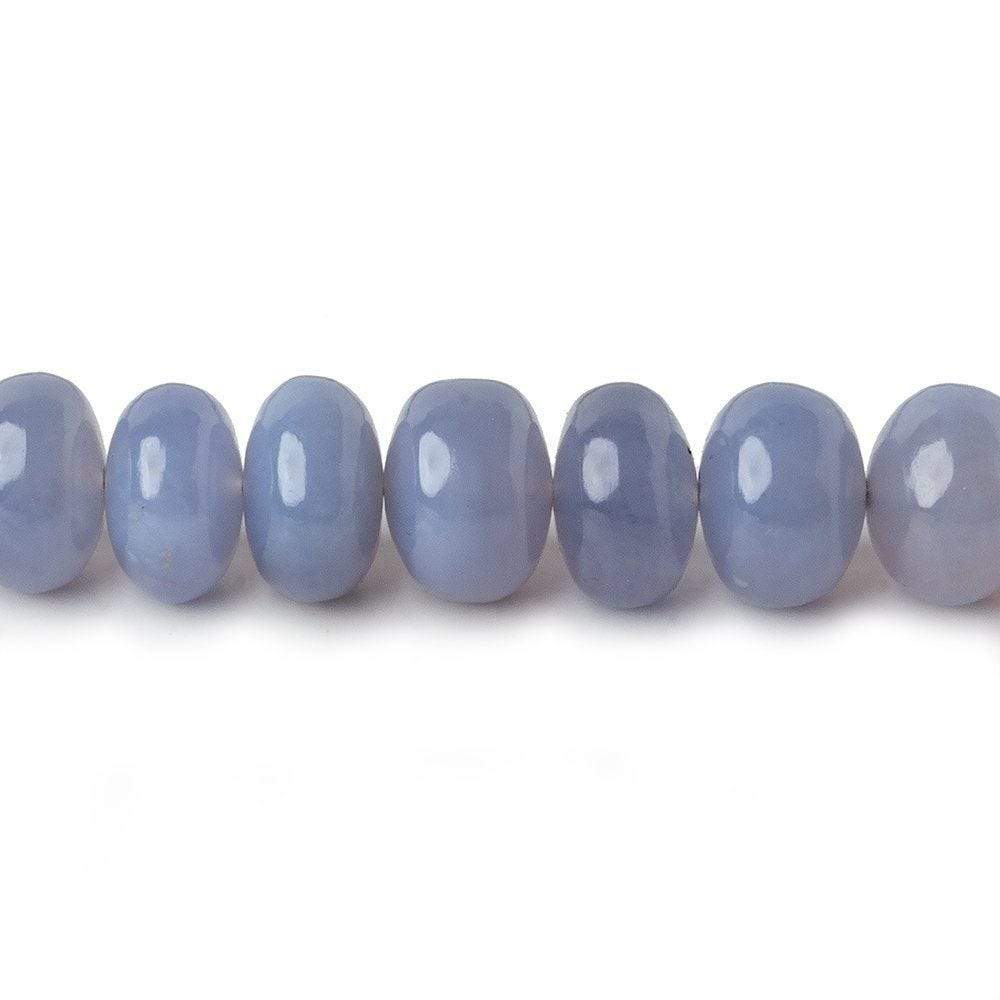 6.5-10mm Turkish Blue Chalcedony plain rondelle beads 16 inch 75 pieces AA (ONLINE ORDER ONLY)