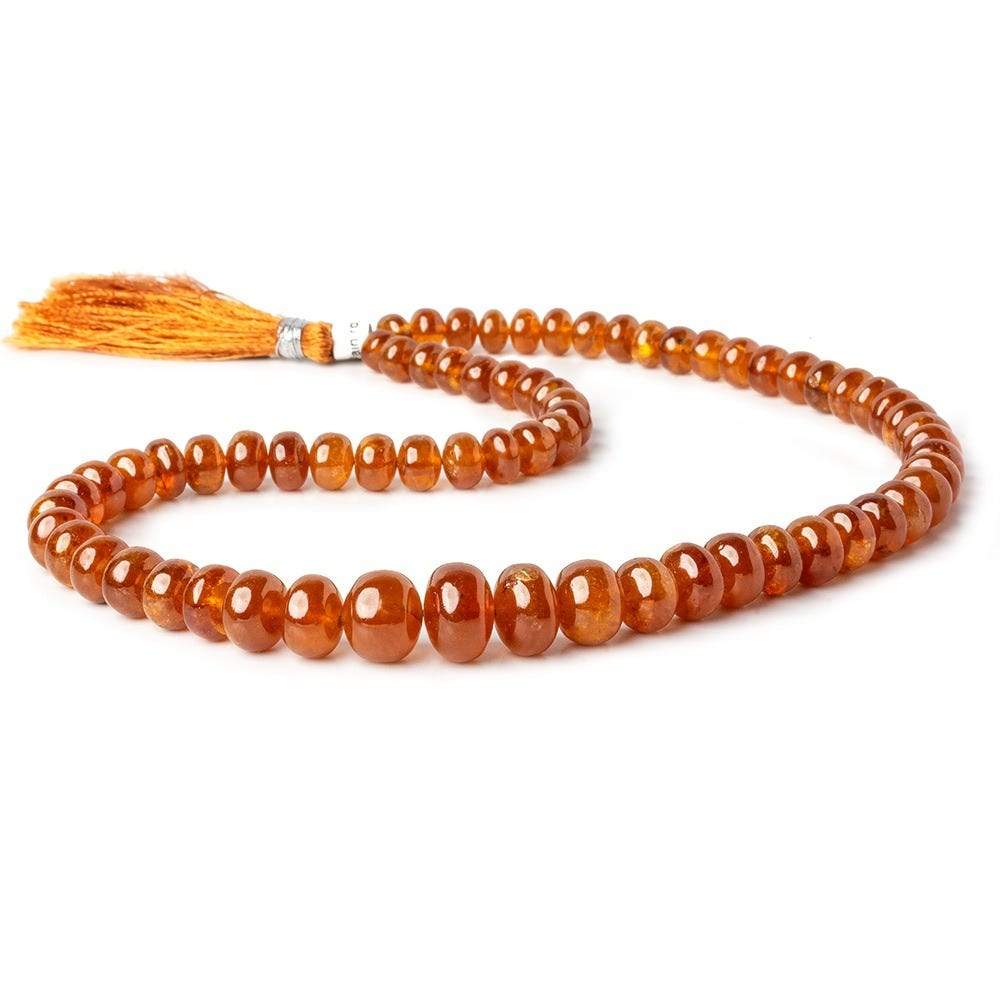 4.5-9mm Mandarin Garnet Plain Rondelle Beads 15 inch 94 pieces (ONLINE ORDER ONLY)