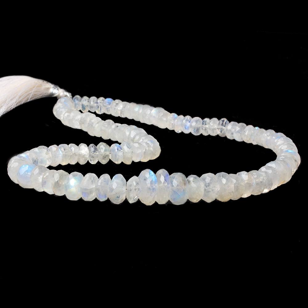 6.5-11mm Rainbow Moonstone faceted rondelle Beads 15 inch 93 pieces (ONLINE ORDER ONLY)
