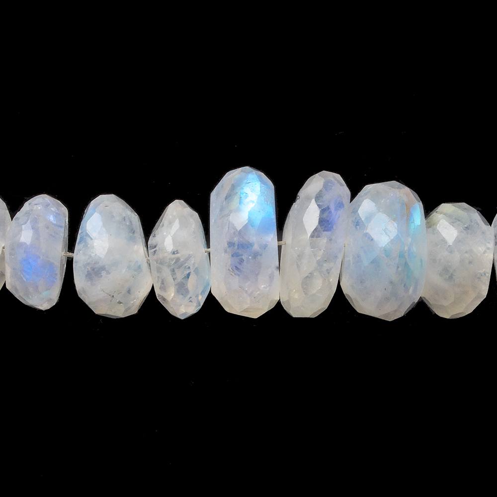 6.5-11mm Rainbow Moonstone faceted rondelle Beads 15 inch 93 pieces (ONLINE ORDER ONLY)