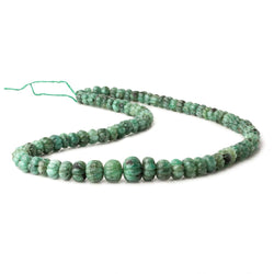6.5-12mm Brazilian Emerald Carved Melon Rondelle Beads 18 inch 85 pieces A (ONLINE ORDER ONLY)