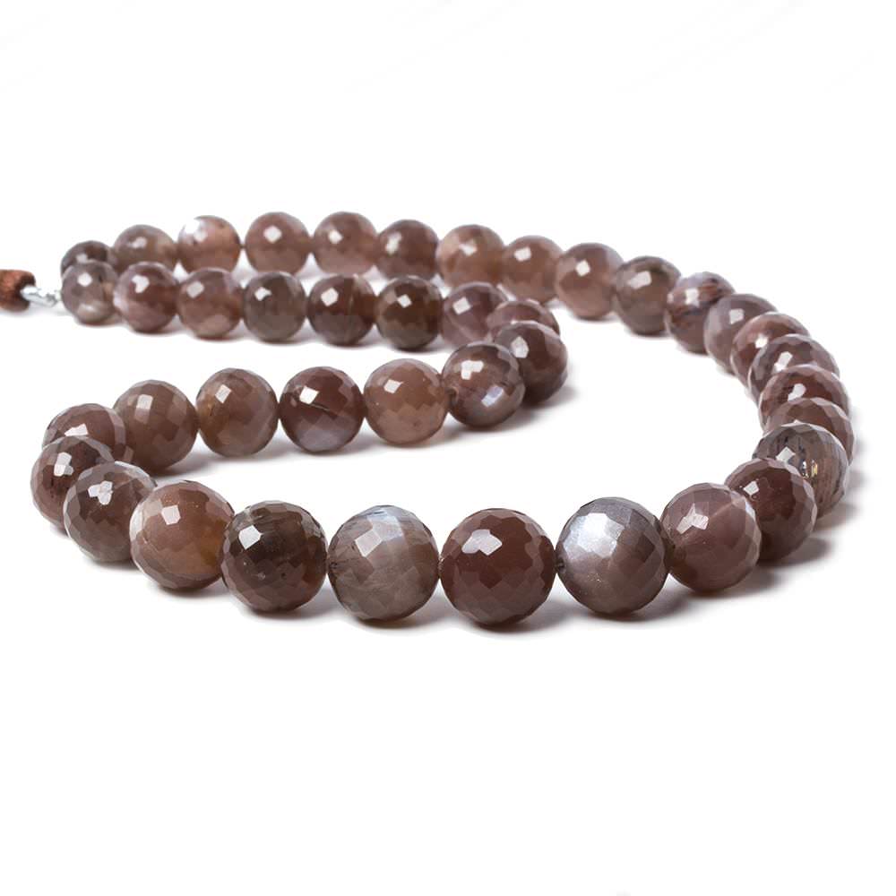 6.5-12mm Chocolate Moonstone faceted round beads 16 inch 41 pieces (ONLINE ORDER ONLY)