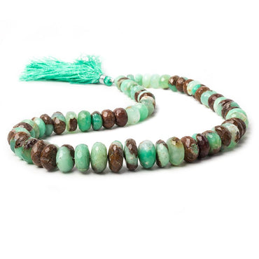 6.5-12mm Chrysoprase & Matrix faceted rondelle beads 14 inch 61 pieces (ONLINE ORDER ONLY)