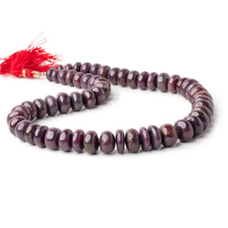 6.5-13.5mm Ruby Plain Rondelle Beads 16 inch 57 pieces (ONLINE ORDER ONLY)