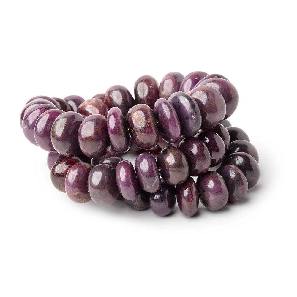 6.5-13.5mm Ruby Plain Rondelle Beads 16 inch 57 pieces (ONLINE ORDER ONLY)