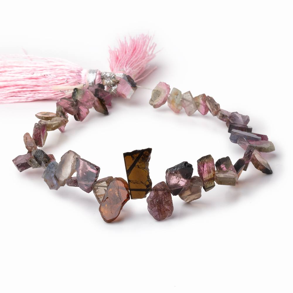 6.5-13mm Multi Color Tourmaline Slice Beads 7.75 inch 43 pieces (ONLINE ORDER ONLY)