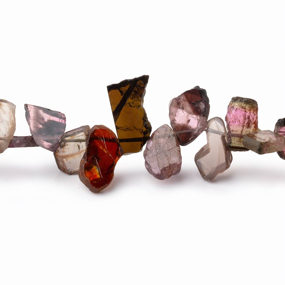 6.5-13mm Multi Color Tourmaline Slice Beads 7.75 inch 43 pieces (ONLINE ORDER ONLY)