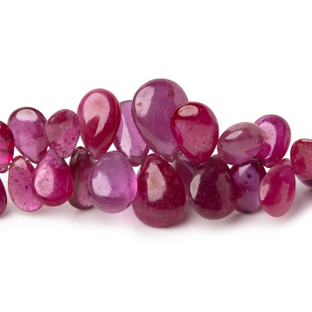 6.5-13mm Ruby Plain Pear Beads 7 inch 66 pieces (ONLINE ORDER ONLY)
