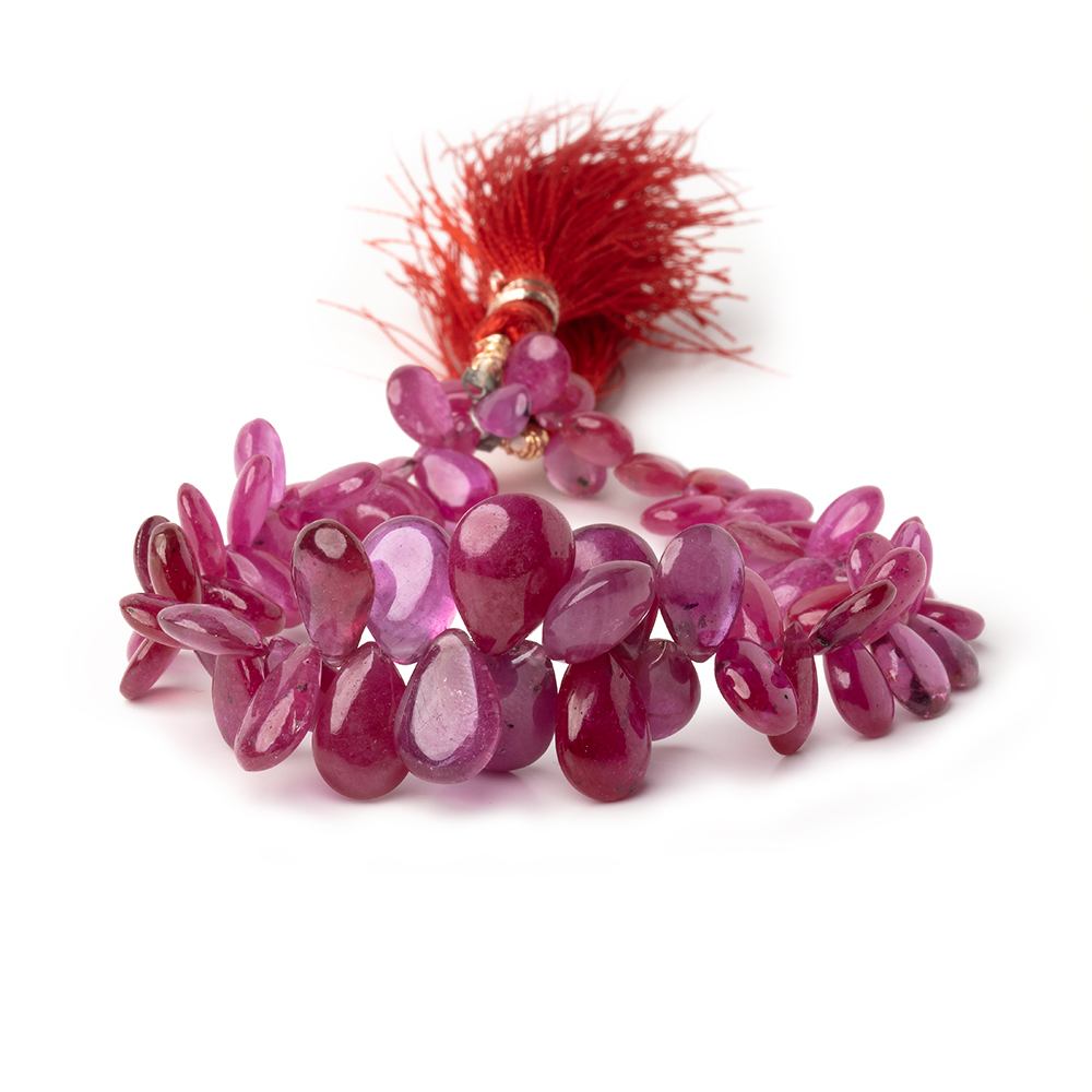 6.5-13mm Ruby Plain Pear Beads 7 inch 66 pieces (ONLINE ORDER ONLY)