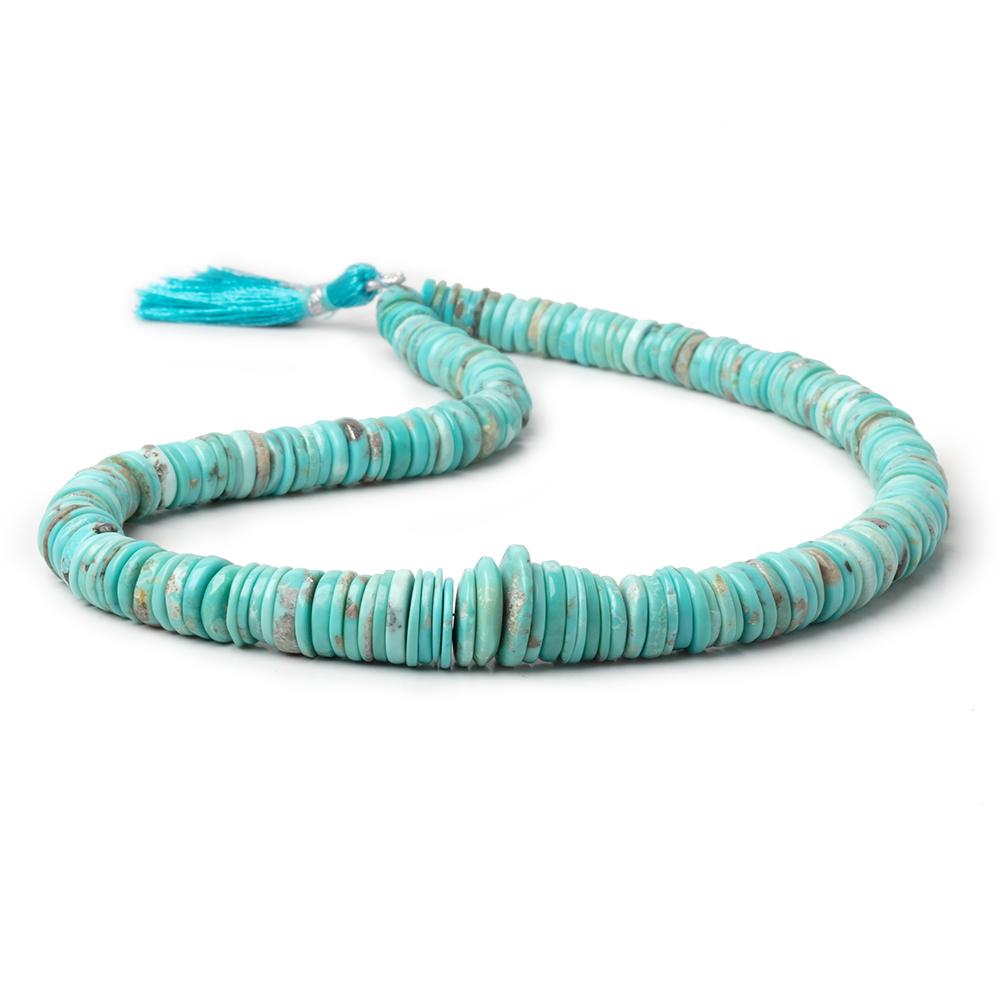 6.5-14mm Sleeping Beauty Turquoise Plain Heishi Beads 15 inch 203 pieces (ONLINE ORDER ONLY)