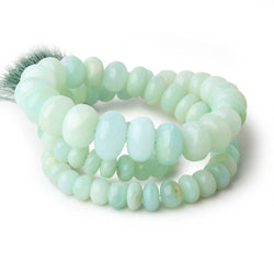 6.5-15mm Blue Peruvian Opal Plain Rondelle Beads 18 inch 75 pieces AA (ONLINE ORDER ONLY)
