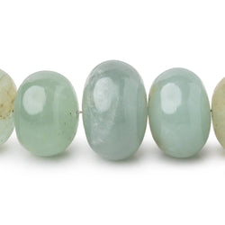 6.5-16.5mm Aquamarine Plain Rondelle Beads 15 inch 53 pieces (ONLINE ORDER ONLY)
