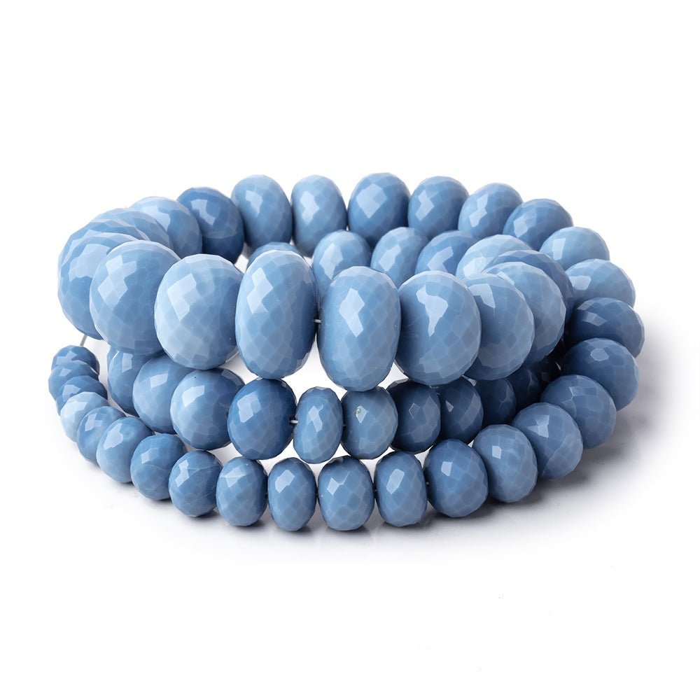 6.5-16mm Owyhee Blue Opal Faceted Rondelle Beads 20 inch 65 pieces AA (ONLINE ORDER ONLY)