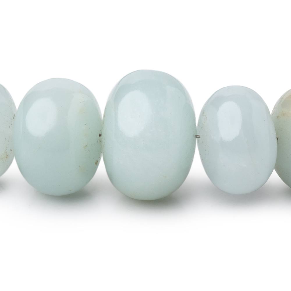 6.5-18mm Aquamarine Plain Rondelle Beads 16 inch 52 pieces (ONLINE ORDER ONLY)