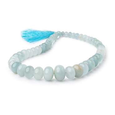 6.5-18mm Aquamarine Plain Rondelle Beads 16 inch 52 pieces (ONLINE ORDER ONLY)