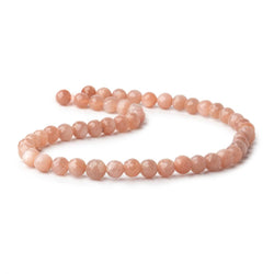 6.5-7.5mm Peach Moonstone Faceted Round Beads 14 inch 45 pieces (ONLINE ORDER ONLY)