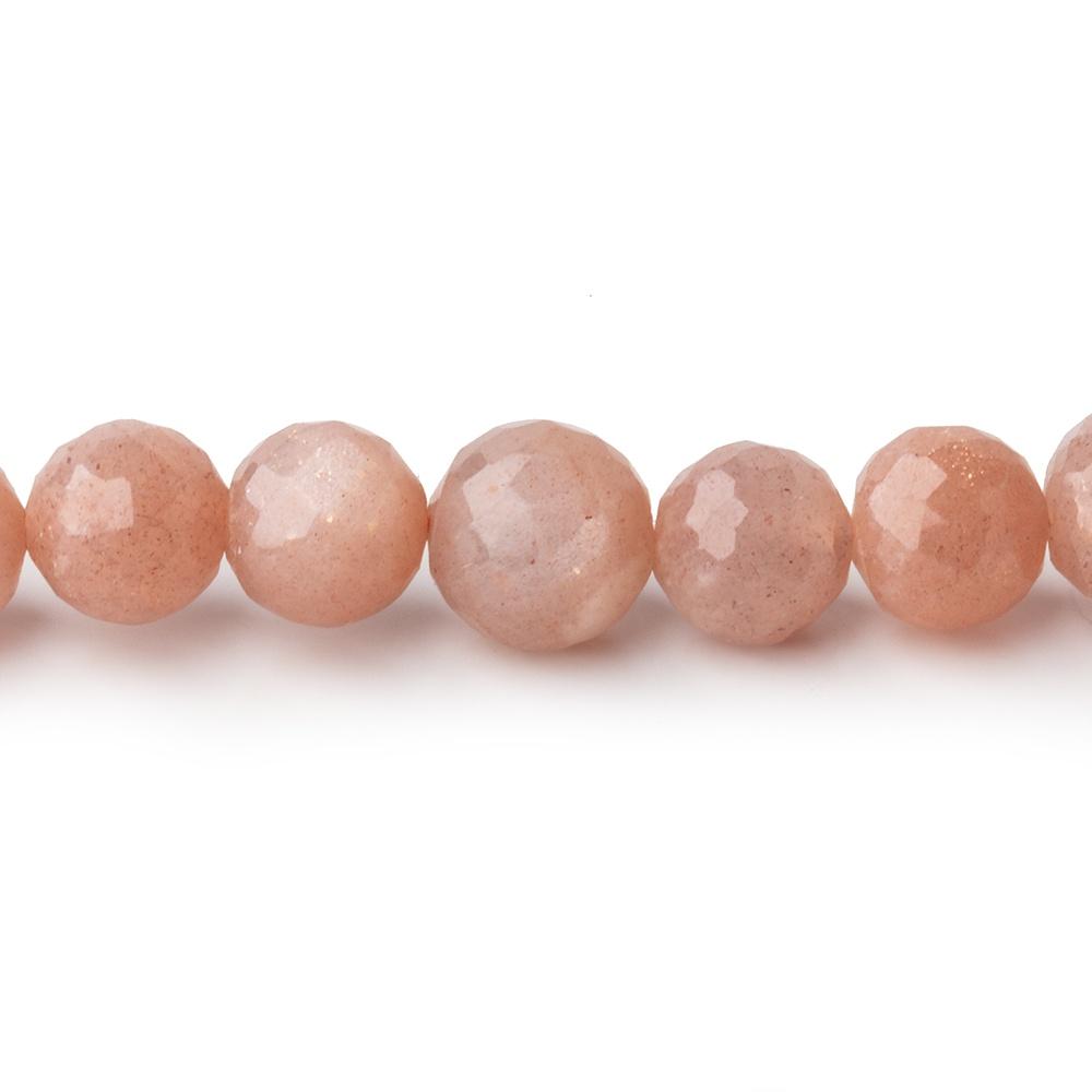 6.5-7.5mm Peach Moonstone Faceted Round Beads 14 inch 45 pieces (ONLINE ORDER ONLY)