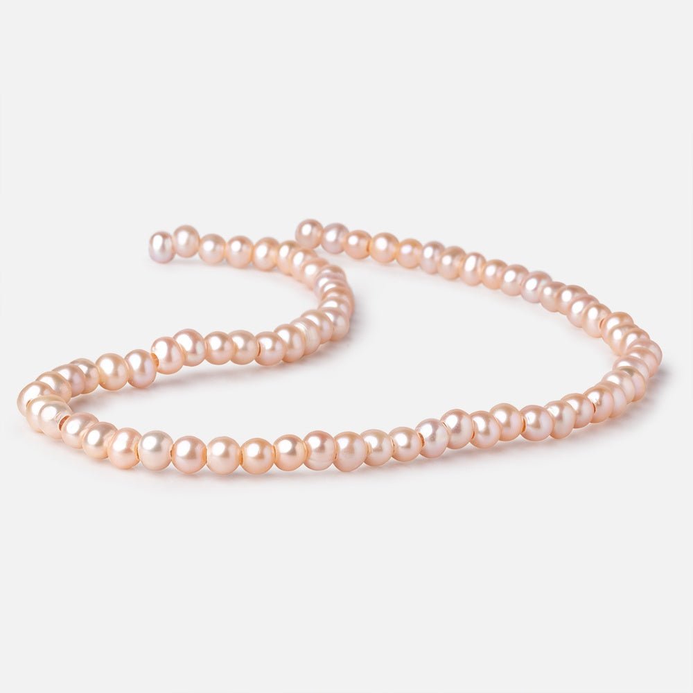 6.5-7.5mm Peach Off Round Large Hole Freshwater Pearls 15.5 inch 72 Beads (ONLINE ORDER ONLY)