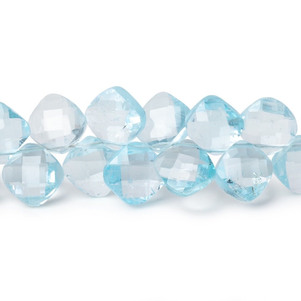 6.5-7.5mm Sky Blue Topaz Faceted Pillow Beads 7.5 inch 50 beads (ONLINE ORDER ONLY)