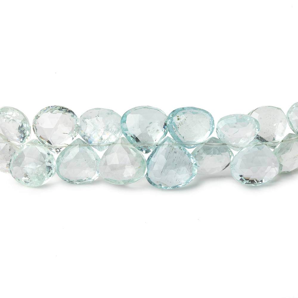6.5-7mm Aquamarine faceted heart beads 8 inch 60 pieces AAA (ONLINE ORDER ONLY)