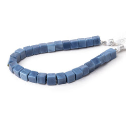 6.5-7mm Dark Owyhee Blue Opal Plain Cube Beads 7 inch 26 pieces (ONLINE ORDER ONLY)