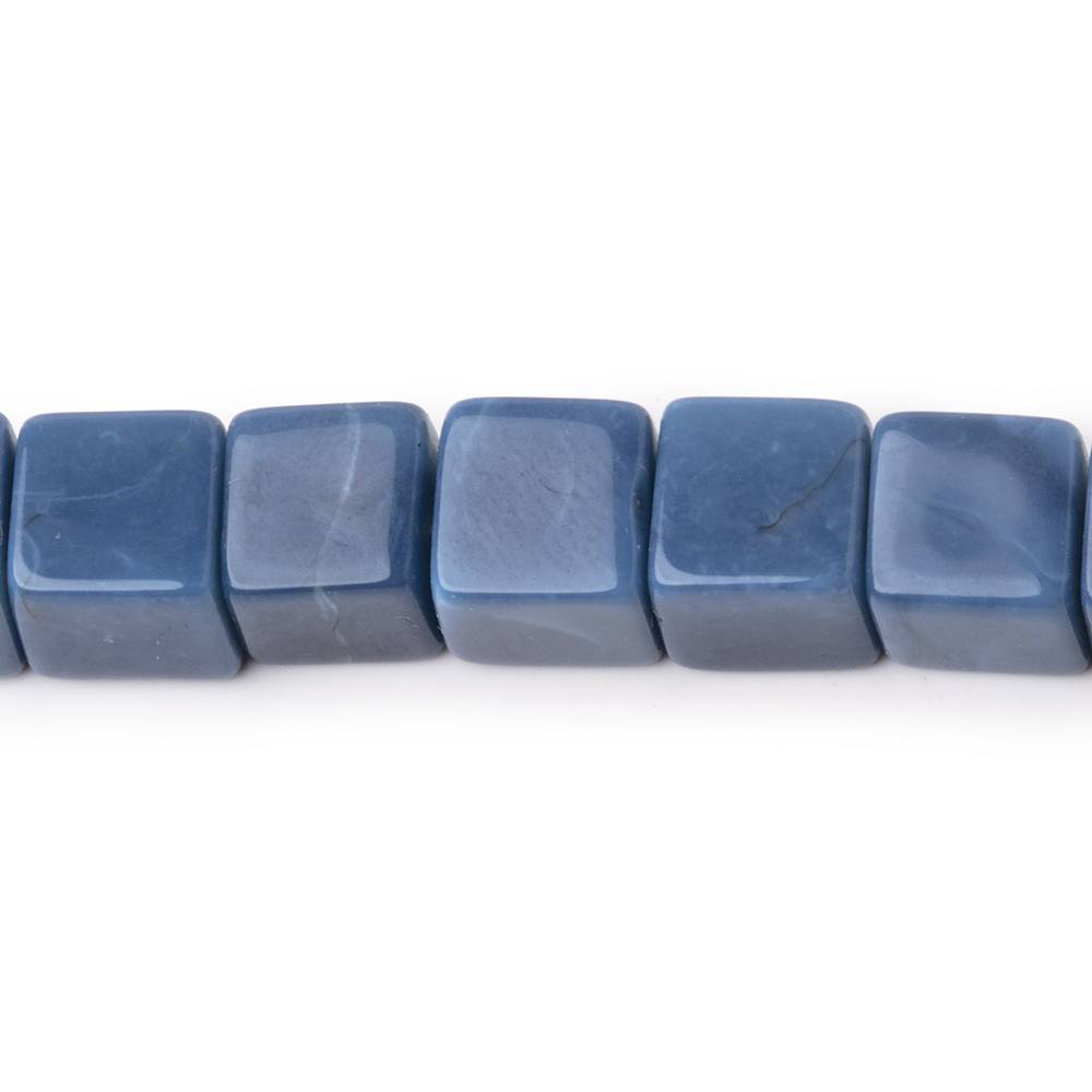 6.5-7mm Dark Owyhee Blue Opal Plain Cube Beads 7 inch 26 pieces (ONLINE ORDER ONLY)