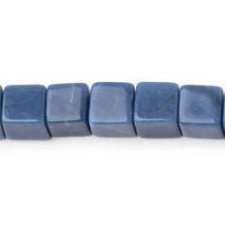 6.5-7mm Dark Owyhee Blue Opal Plain Cube Beads 7 inch 26 pieces (ONLINE ORDER ONLY)