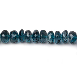 6.5-7mm London Blue Topaz faceted rondelle beads 8 inch 52 pieces (ONLINE ORDER ONLY)