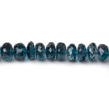 6.5-7mm London Blue Topaz faceted rondelle beads 8 inch 52 pieces (ONLINE ORDER ONLY)