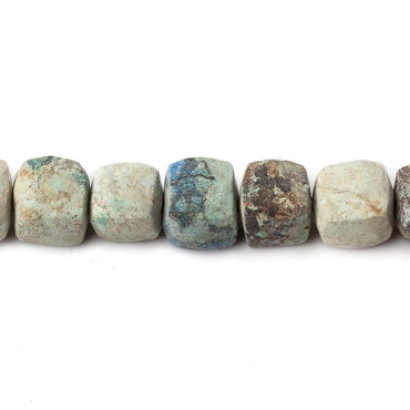 6.5-7mm Matte Chrysocolla plain cube beads 7.5 inch 27 pieces (ONLINE ORDER ONLY)