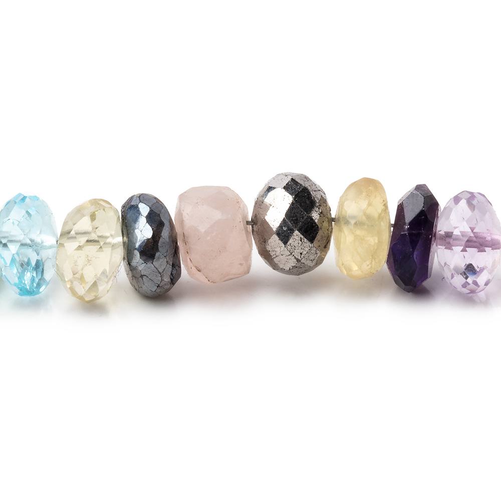 6.5-7mm Multi Gem Faceted Rondelle Beads 16 inch 100 pieces (ONLINE ORDER ONLY)