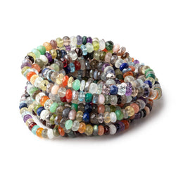 6.5-7mm Multi Gem Faceted Rondelle Beads 16 inch 100 pieces (ONLINE ORDER ONLY)