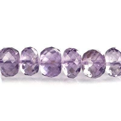 6.5-7mm Pink Amethyst Faceted Rondelles 9 inch 65 beads A (ONLINE ORDER ONLY)
